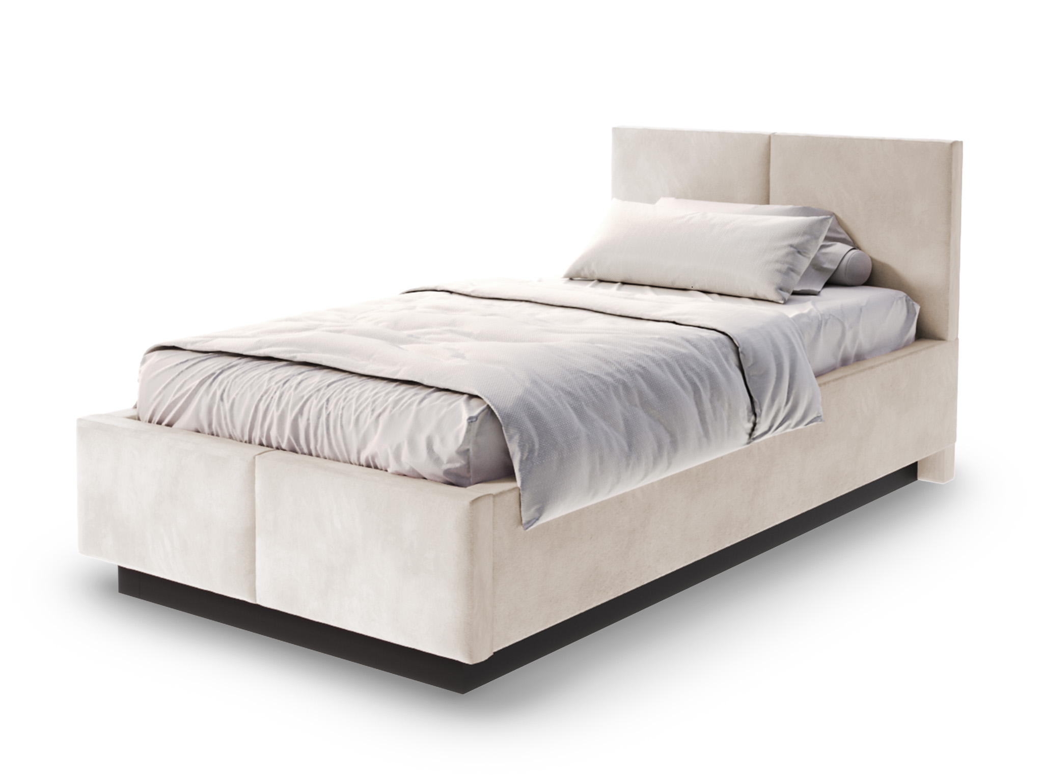 GM Čalúnená posteľ s vysokým čelom Avero 90x200 - krémová