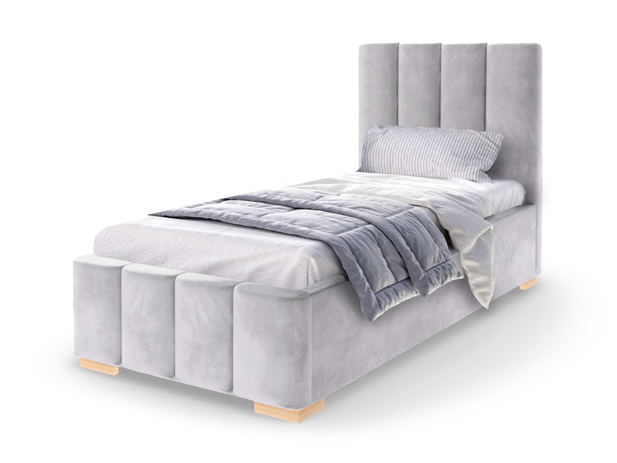 GM Jednolôžková čalúnená posteľ s úložným priestorom Austin 90x200 - sivá