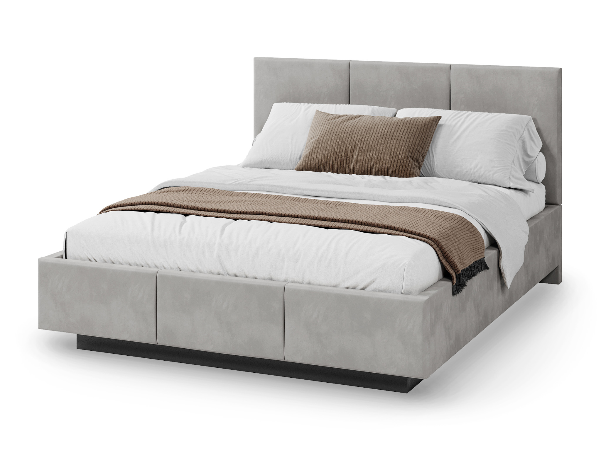 GM Čalúnená posteľ s vysokým čelom Avero 160x200 - sivá