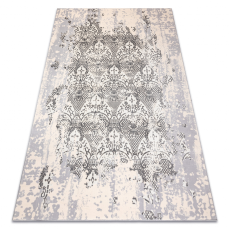 DW Sivo-krémový štruktúrovaný koberec Ornament Rozmer: 80x150 cm