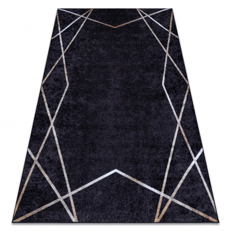 DW Čierny protišmykový koberec Miro Geometric Rozmer: 120x170 cm