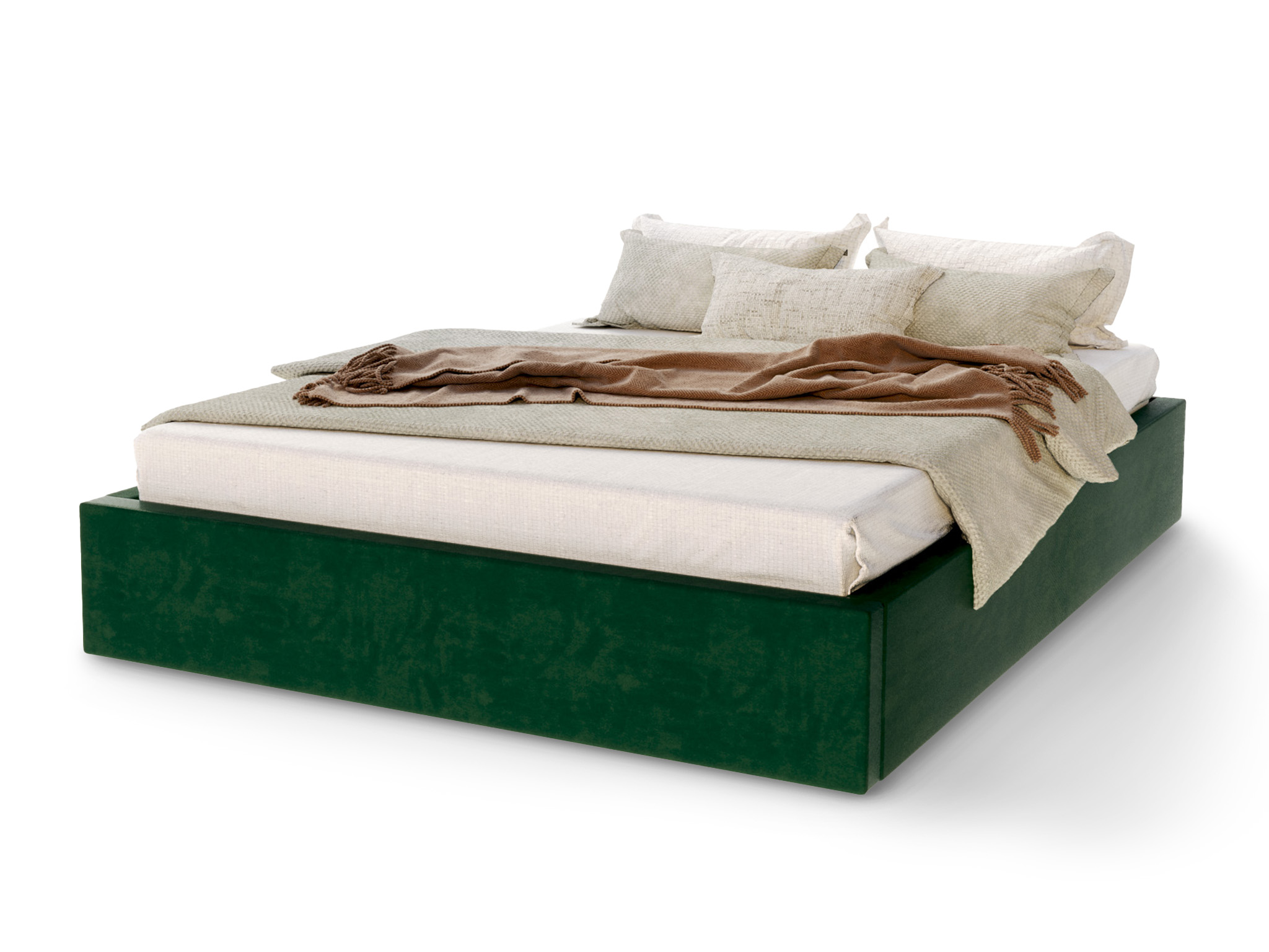 GM Manželská posteľ s úložným priestorom Orlando 140x200 - zelená