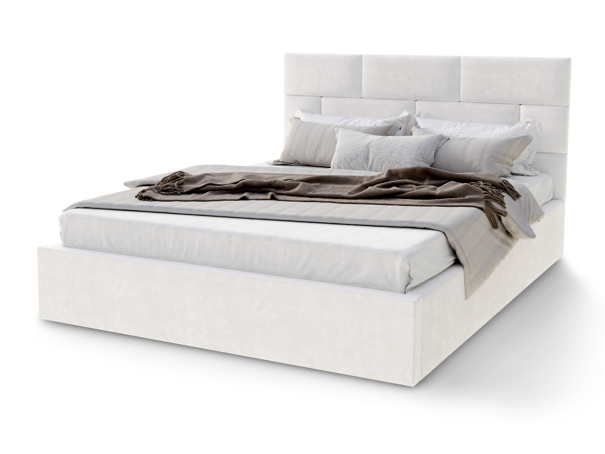 GM Jednolôžková čalúnená posteľ s úložným priestorom Pasadena 120x200 - biela