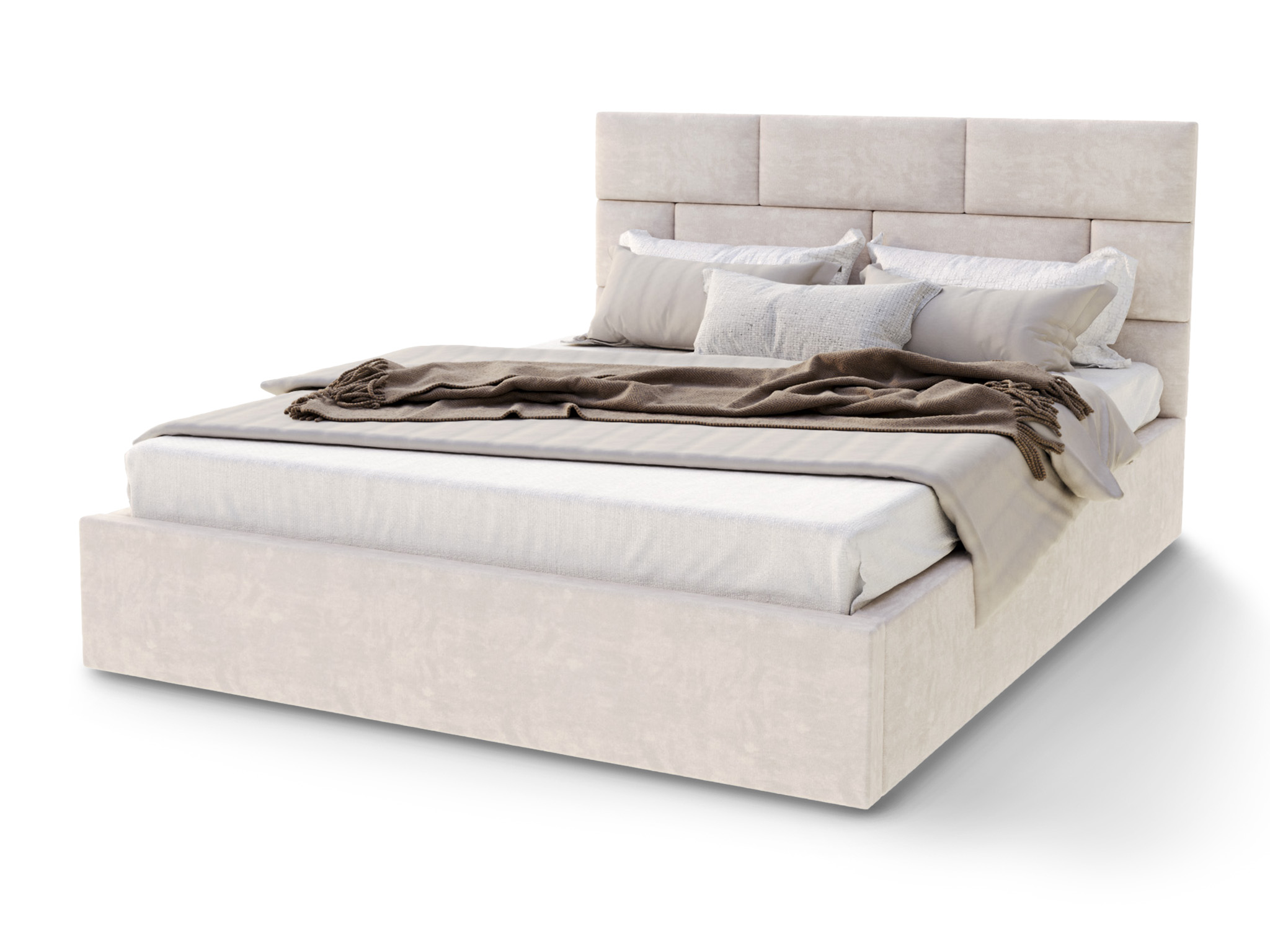 GM Jednolôžková čalúnená posteľ s úložným priestorom Pasadena 120x200 - krémová