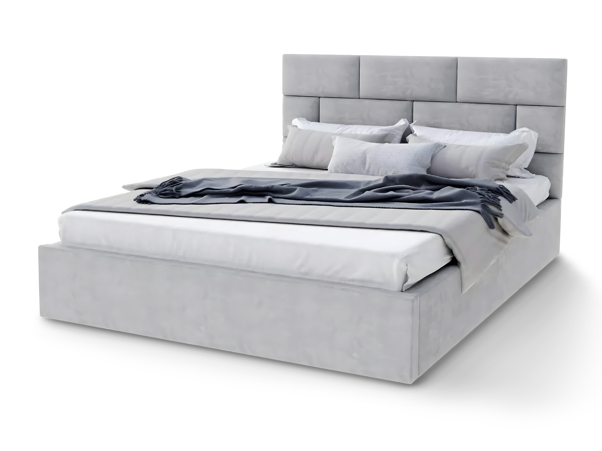 GM Jednolôžková čalúnená posteľ s úložným priestorom Pasadena 120x200 - sivá