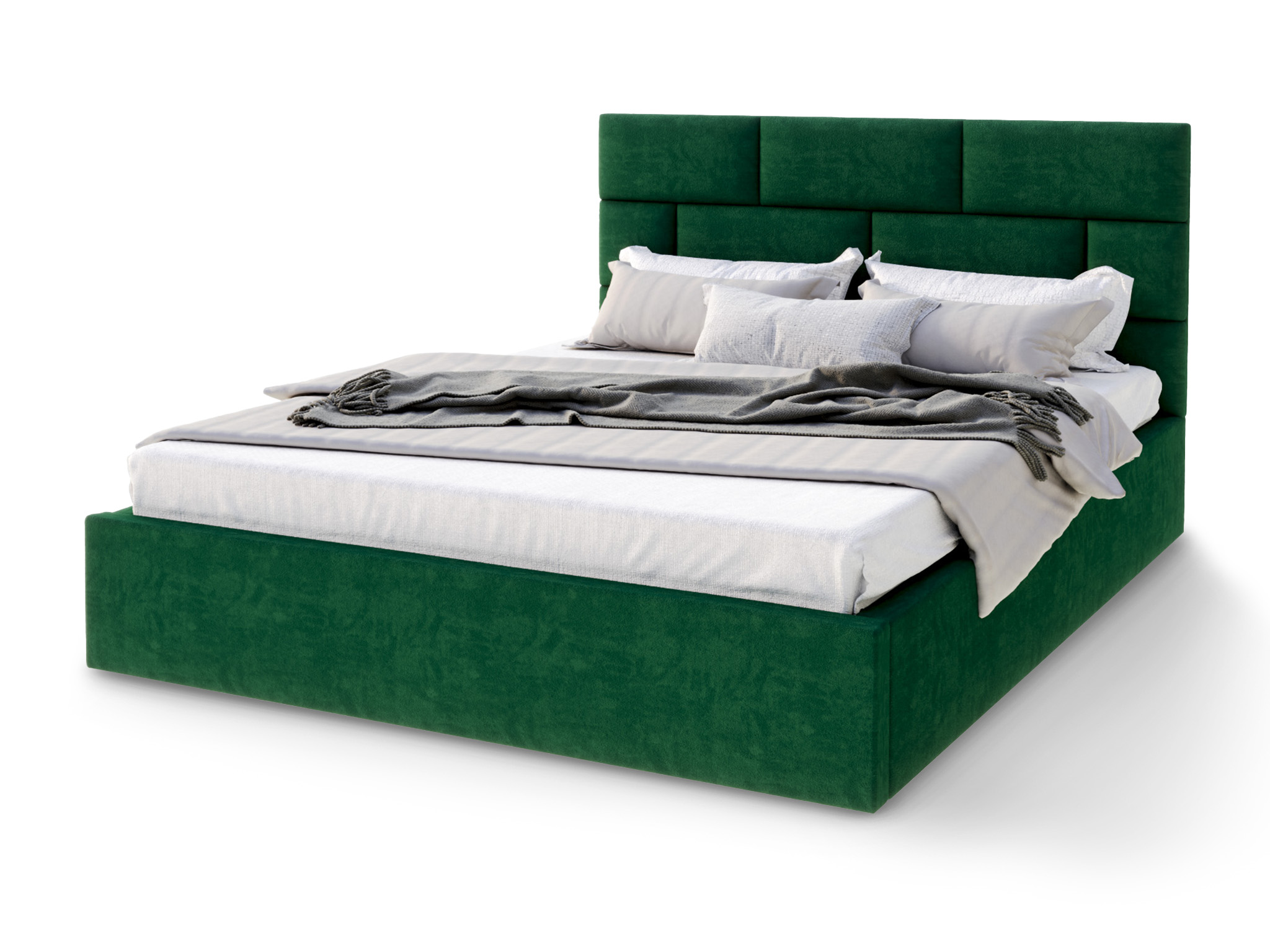 GM Manželská čalúnená posteľ s úložným priestorom Pasadena 140x200 - zelená