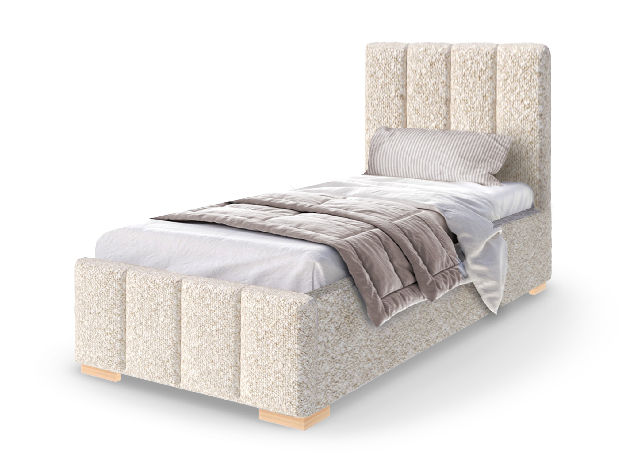 GM Jednolôžková čalúnená posteľ s úložným priestorom Austin II 120x200 - krémová