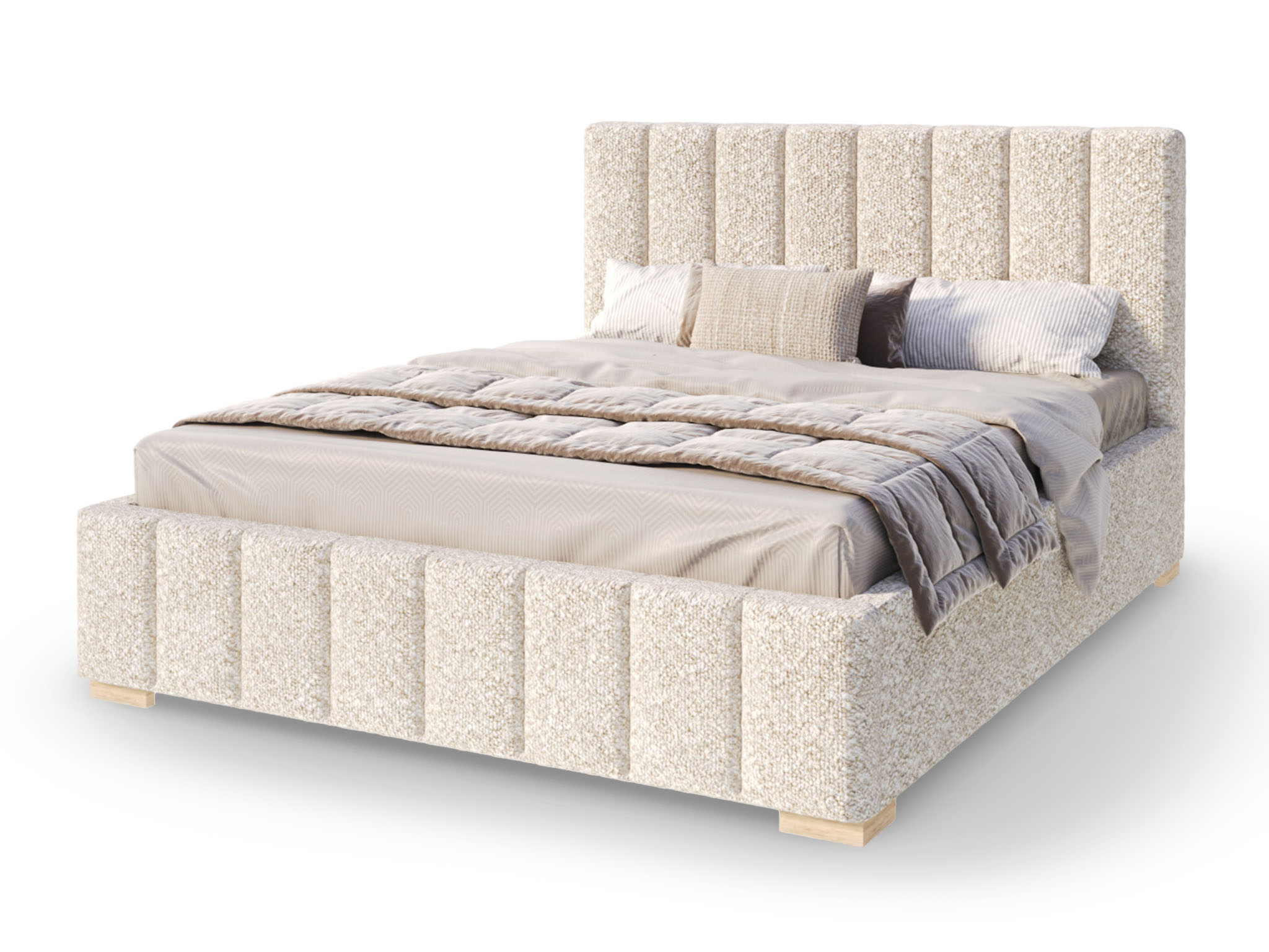 GM Manželská čalúnená posteľ s úložným priestorom Austin II 180x200 - krémová