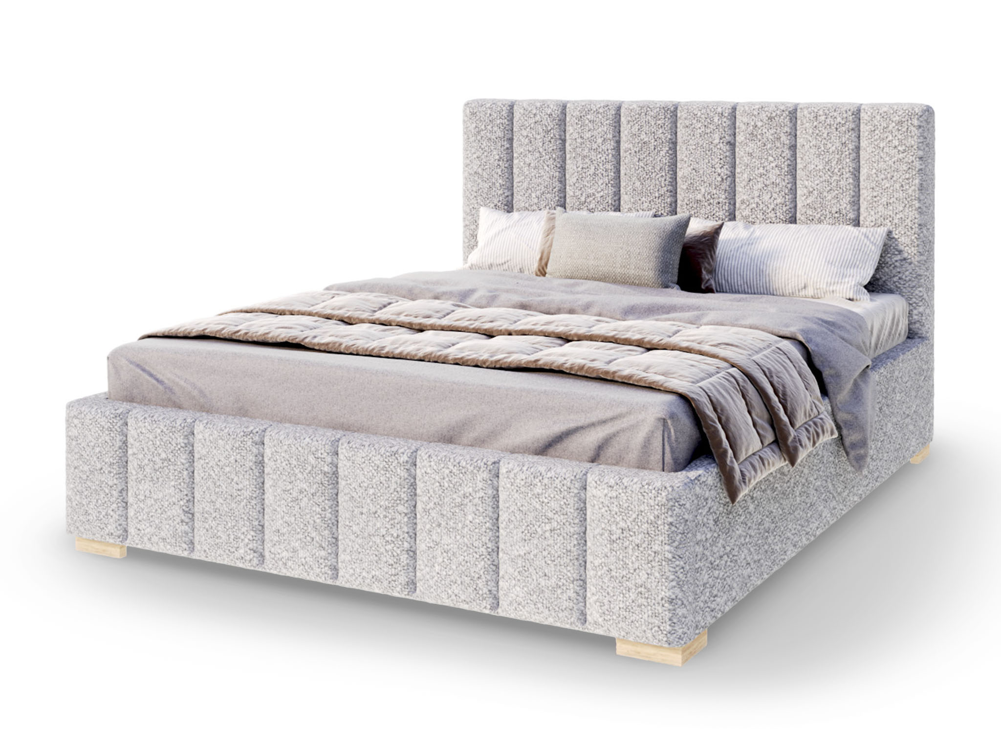 GM Manželská čalúnená posteľ s úložným priestorom Austin II 140x200 - sivá