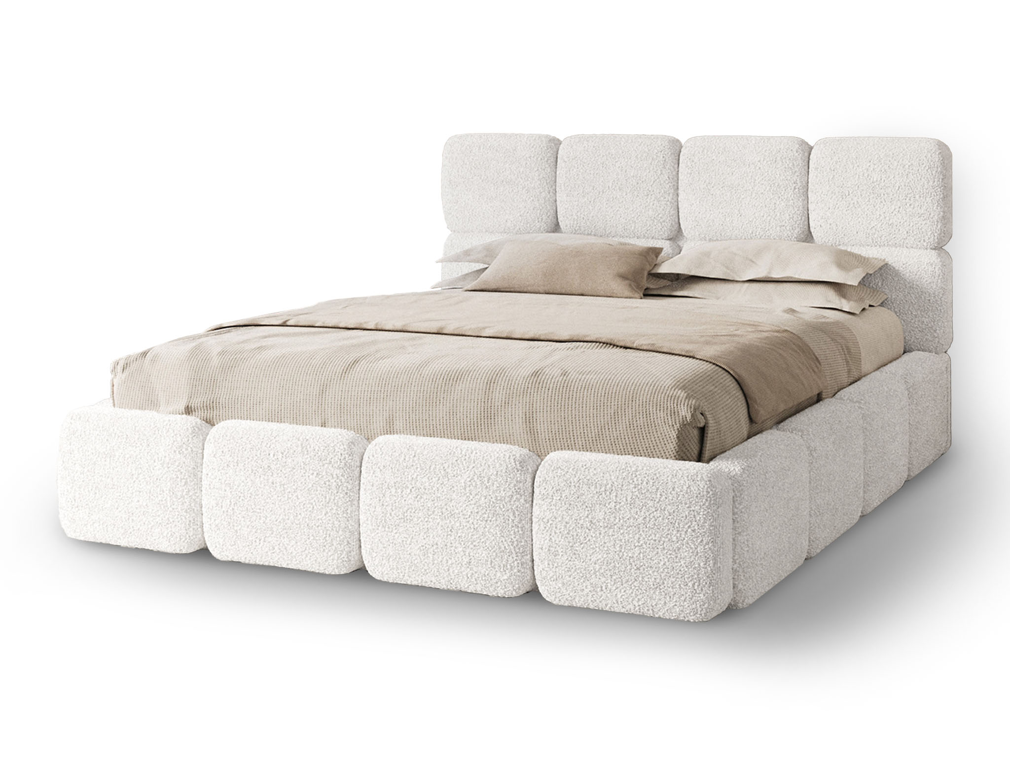 GM Manželská čalúnená posteľ s úložným priestorom Delicato 180x200 - biela