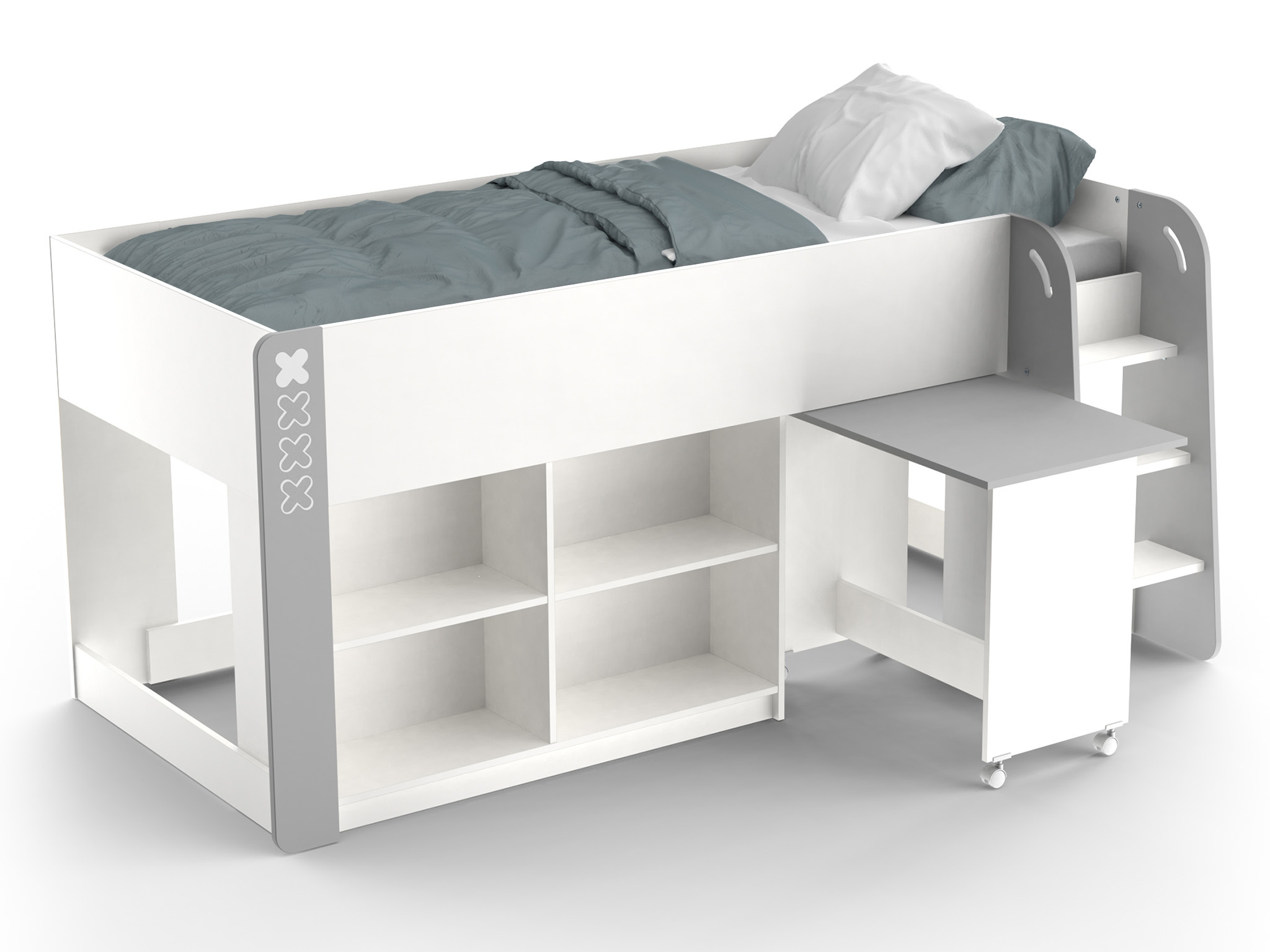 CB Multifunkčná posteľ Hampton 90x200 - sivá