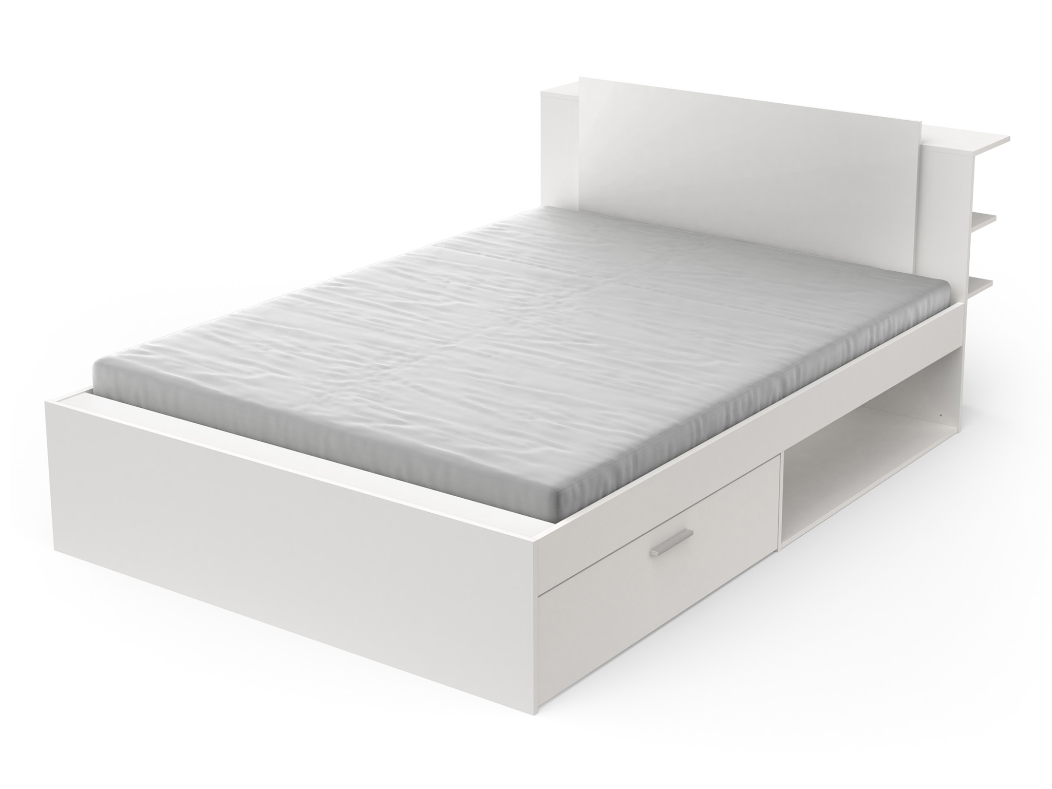 CB Manželská posteľ s úložným priestorom Teya 140x190/200 - biela