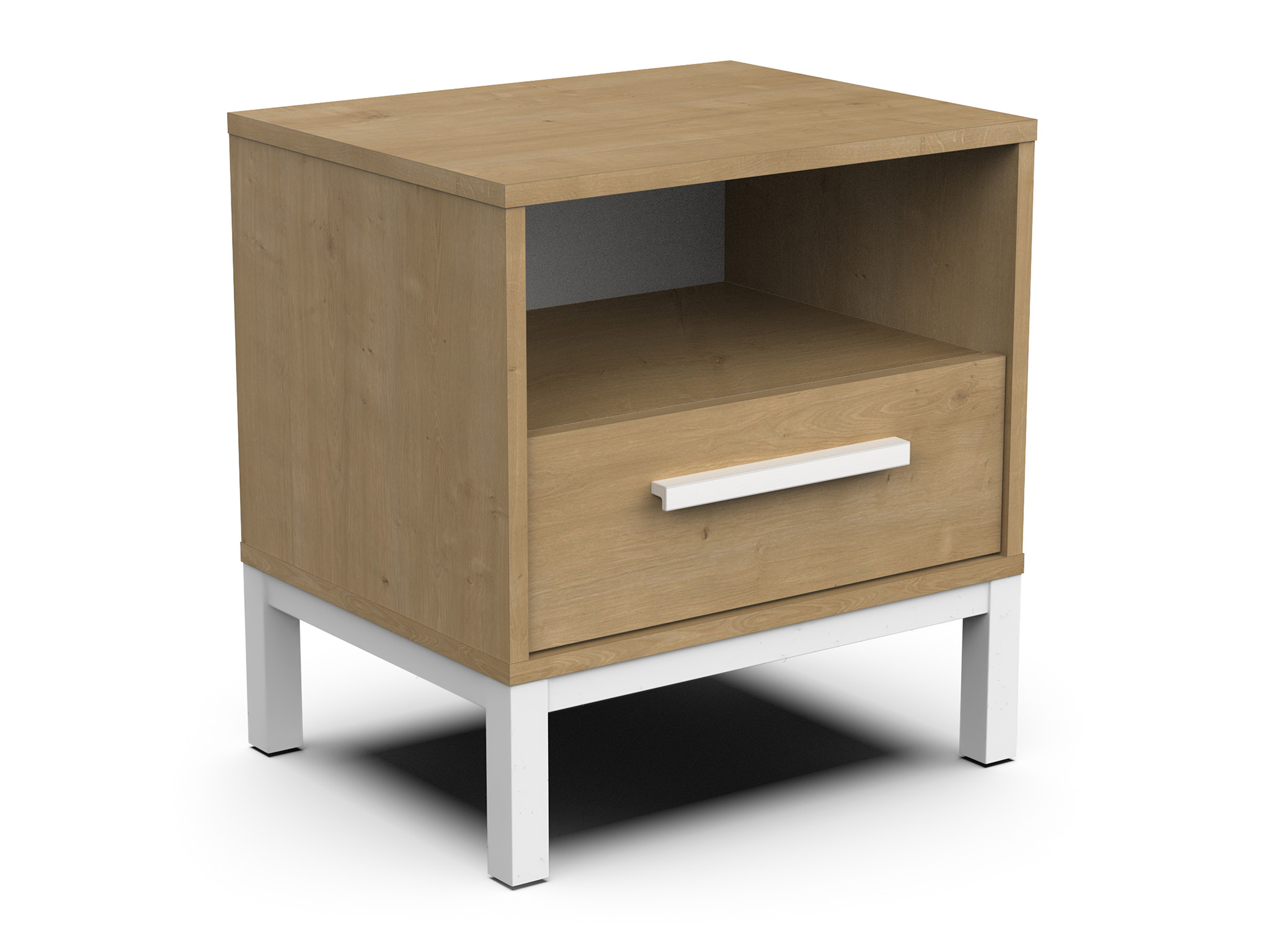 CB Nočný stolík Draft - dub/biela