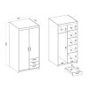 Rozmer šatníkovej skrine Elenas 2D 3S