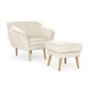 Krémové kreslo s taburetom Dory