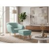 Kreslo Dory s taburetom Dory v interiéri - mentolové