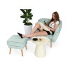 Mentolový set - kreslo s taburetom Dory