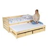 Detská posteľ prírodná s prístelkou Veronika 7 v interiéri - s matracom