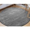 Sivý okrúhly shaggy koberec Dallas 133cm