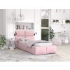 Čalúnená jednolôžková posteľ 90x200 Dony - ružová