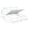 Čalúnená manželská posteľ 180x200 s úložným priestorom Dony - rozmer
