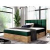 Boxspring manželská posteľ WOOD 1 - zelená Kronos