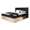 Boxspring manželská posteľ WOOD 3 s úložným priestorom - čierna Kronos