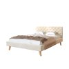 KALIFORNIA čalúnená manželská posteľ – krémová farba