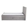 Čalúnená boxspring posteľ Kayla - sivá z boku