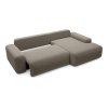 Rohová rozkladacia sedačka Loop - hnedá v procese rozkladania
