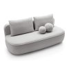 Rozkladacia pohovka Molly - sivá s guľatými dizajnovými vankúšmi