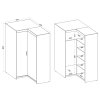 Rozmer rohovej šatníkovej skrine Elenas 2D