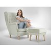 Smotanové kreslo s taburetom