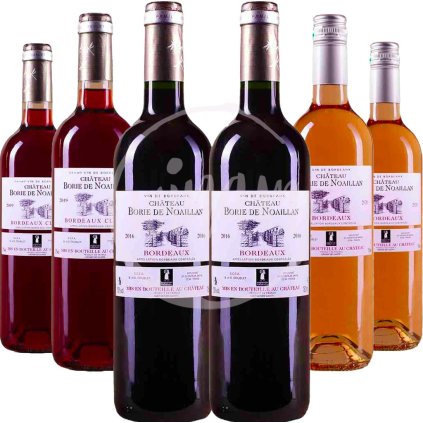 Sada vín z Bordeaux z modrých odrůd
