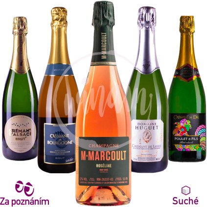 Pětice šumivých Crémantů z Francie s šampaňským Rosé
