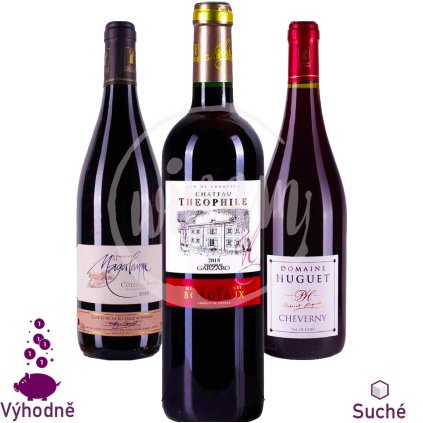 Trio červených vín z Francie - výhodný set