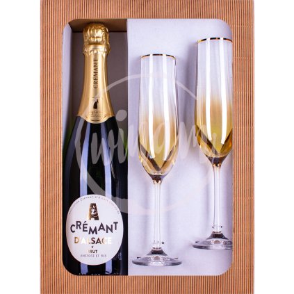 Domaine Anstotz Crémant se skleničkami