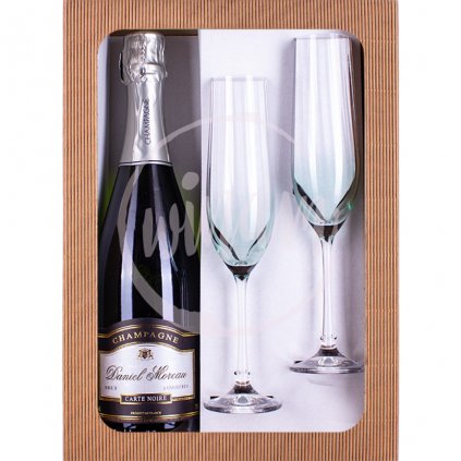 Luxusní dárková kazeta s šampaňským a skleničkami