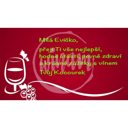Blahopřání Červené s vínem