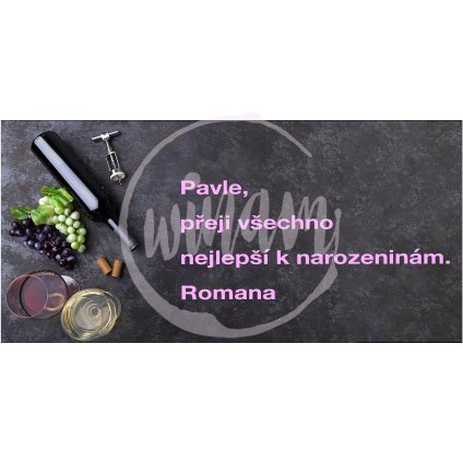 Dárková kartička Zátiší s vínem