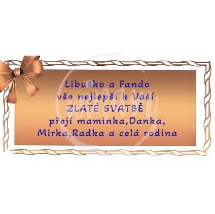 Dárková kartička zlatá stuha