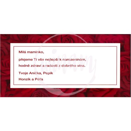 Dárková kartička rámeček z růží