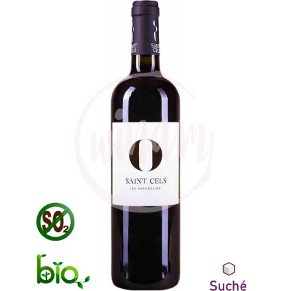 Červené cuvée bez siřičitanů Saint Cels
