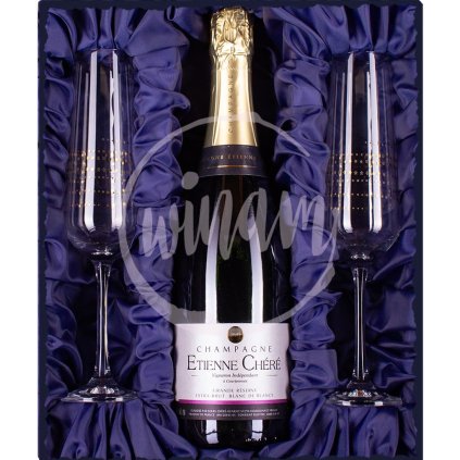 Luxusní dárková sada s šampaňským a slavnostními skleničkami