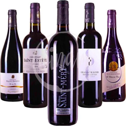 Sada červených vín z Francie