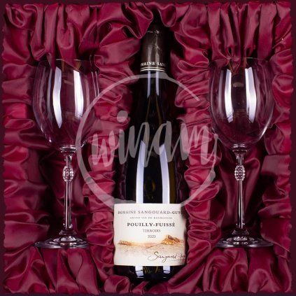 Burgundské Chardonnay v dárkové kazetě se skleničkami