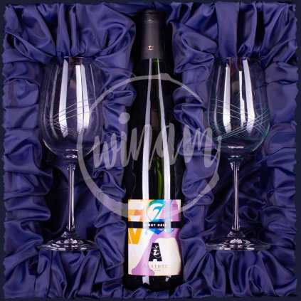 Alsaské rulandské šedé v dárkové sadě se skleničkami