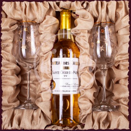 Luxusní dárková sada se sladkým vínem a skleničkami