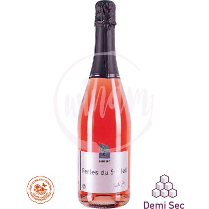Perles du Soleil Demi Sec, šumivé víno z údolí Loiry, Rosé