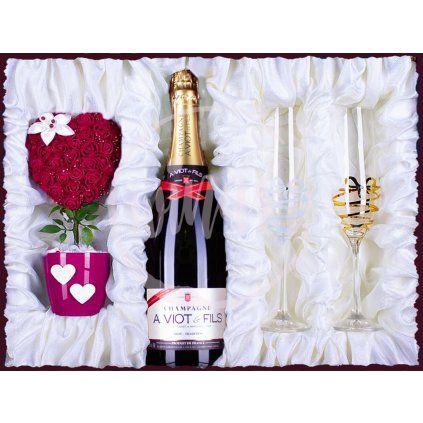 Svatební kazeta s šampaňským